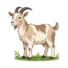 Fototapeta premium Goat Farm Animal Vector Isolated on White Background
