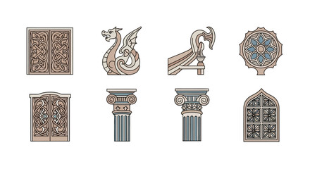 Ornate Architectural Decorative Elements Design. © Yasmin