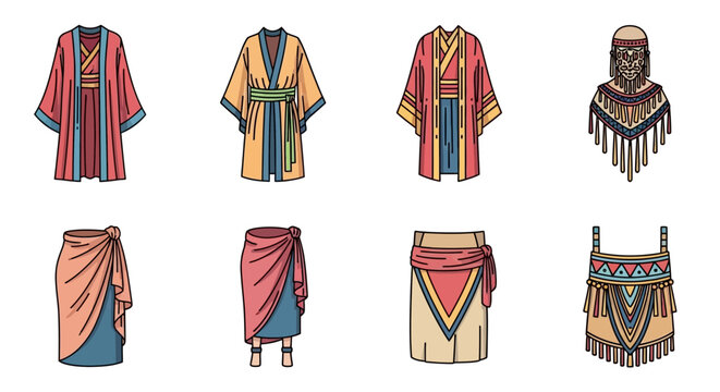 Traditional Middle Eastern clothing designs.
