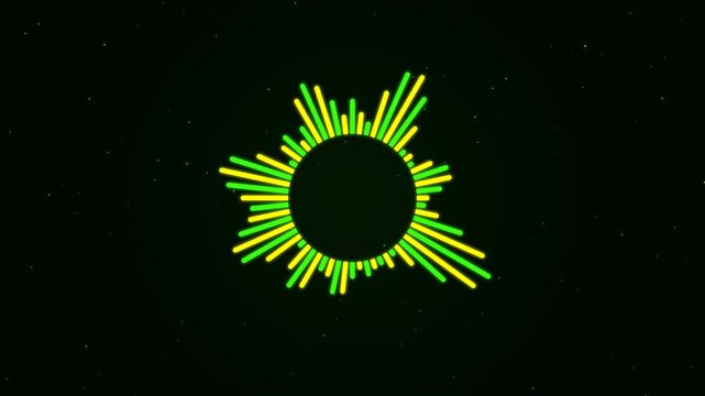 Audio Equalizer Visualizer Green Yellow Motion Graphic Background Element for Music Videos and Parties