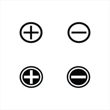 Plus and Minus Circle UI Icon Set.