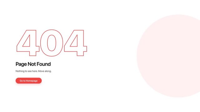 Clean Minimalistic 404 Page Not Found Error Interface for Digital Design and Web Development Projects