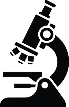 Black and white microscope icon vector illustration