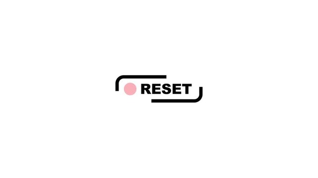 Reset Button Animation Concept with White and Red on White Background for Technology and Business Applications 4k animation video.