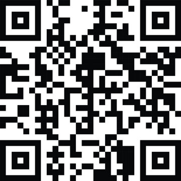 Simple black and white quick response code pattern enabling swift digital data exchange