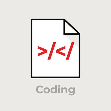 Coding html code page icon Vector