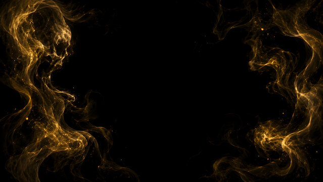 Pareidolia Face Illusion in Luxury Gold Smoke Abstract