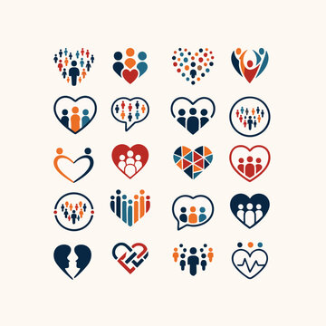 Community Heart Logo Collection &ndash; People and Social Care Icon Pack