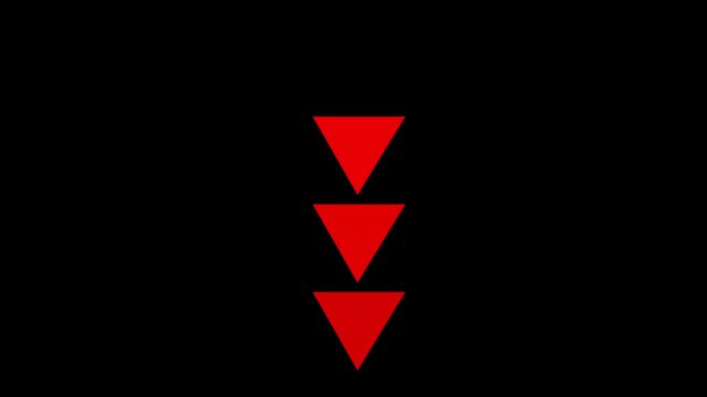 Red Arrows Pointing Down on Black Background, Downward, Down Arrow