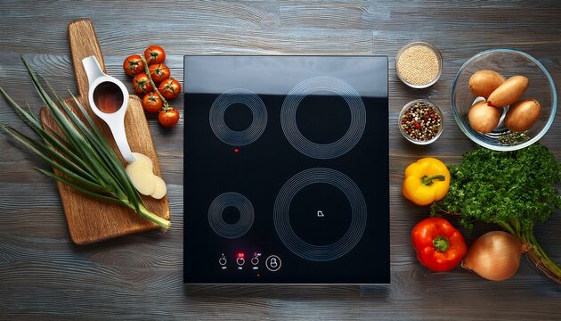 induction cooktop stove top view