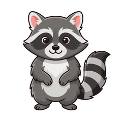 Fototapeta premium cute cartoon raccoon vector illustration for kids and animals