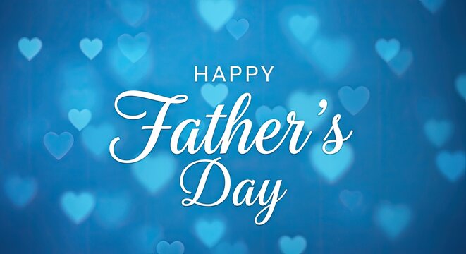 Happy father s day card blue hearts elegant typography design