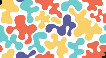 Vibrant abstract camouflage pattern with colorful shapes © MdMasud