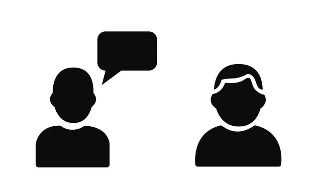 People communication chat icon animation for social interaction and messaging.