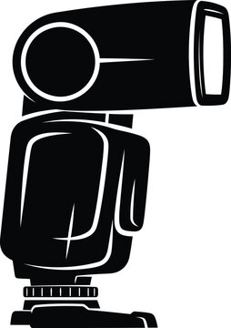 Professional photography external camera flash speedlight vector element