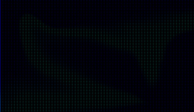 Black cat face made of binary code isolated on white background, illustration