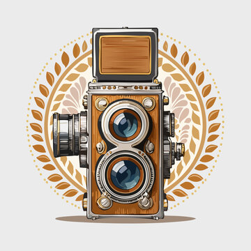 Vintage Double Lens Camera Equipment.