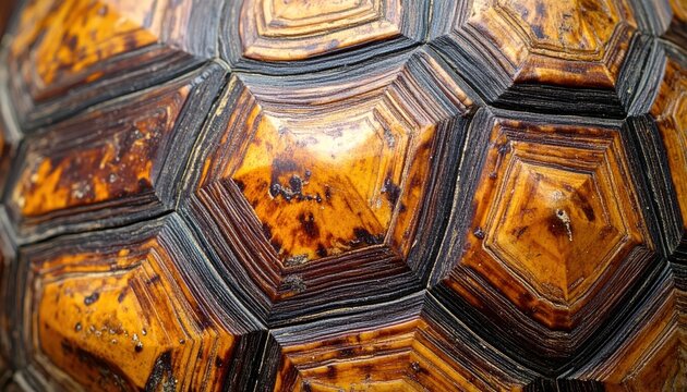 Detailed Tortoise Shell Pattern Filling Close Up Natural Texture Background