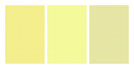Set of yellow legal pad pages with grid designs © dniprodd