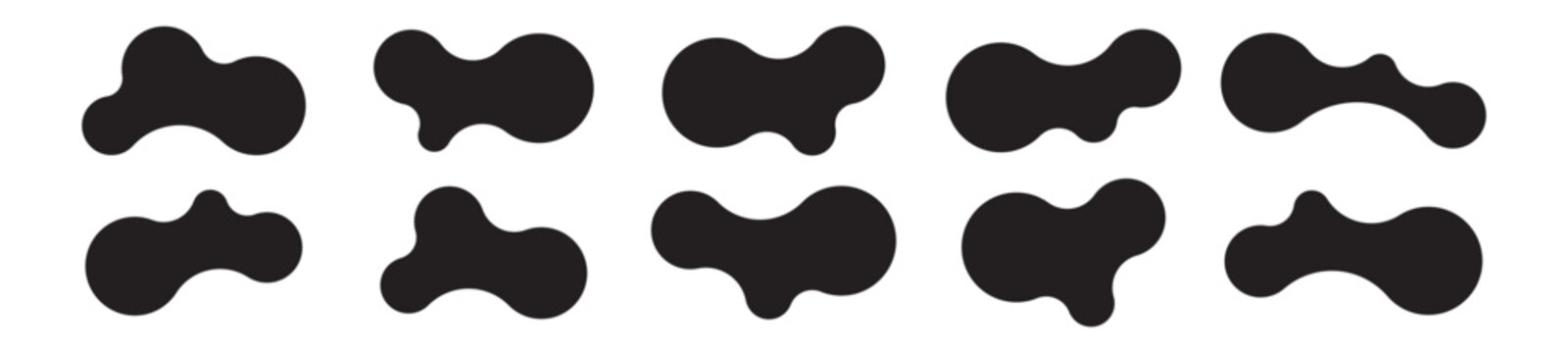 Set of abstract metaball shapes