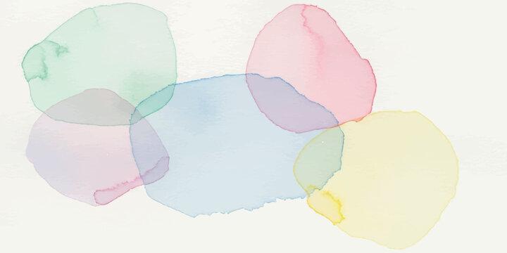 Soft pastel watercolor circles overlapping on textured off white paper background for elegant artistic branding and minimalist graphic design compositions