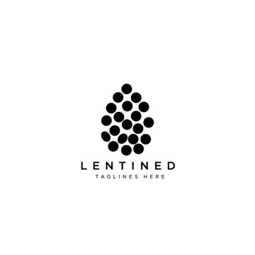 Lentined Logo Design with Abstract Egg Shape Made of Dots and Text Placeholder