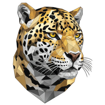 Pixel art leopard head