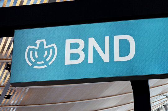 Hannover, Germany - April 22, 2026: Logo of Federal Intelligence Service - German: Bundesnachrichtendienst, BND -  in Hanover