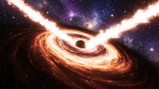 Cosmic Tapestry: A mesmerizing visualization of a black hole, depicted with an event horizon swallowing light and matter, surrounded by a swirling disc of superheated gas.