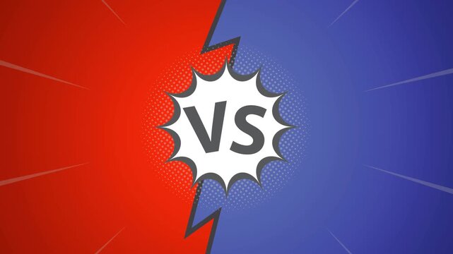 Versus comic style video background, VS letters. Concept of battle, fight, comparison and conflict. Versus background template