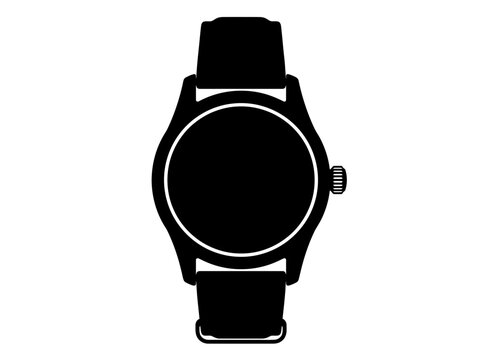 Classic Wristwatch Isolated on White Background