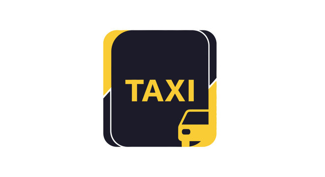 Modern taxi app icon with text for transportation service