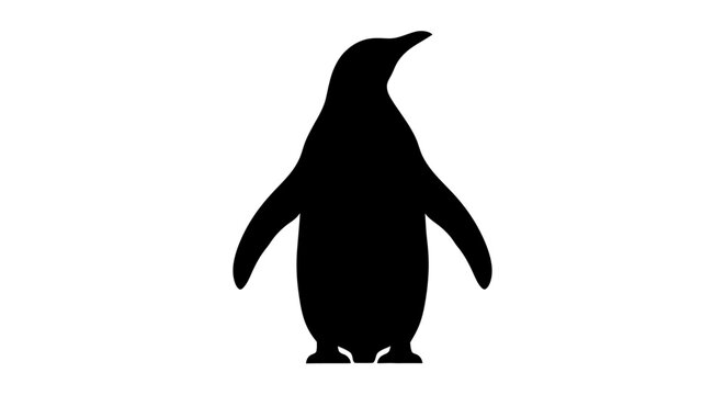 Simple silhouette of a penguin standing upright on two feet