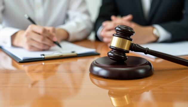 Legal proceedings in courtroom justice system document review professional setting close-up view law and order insights