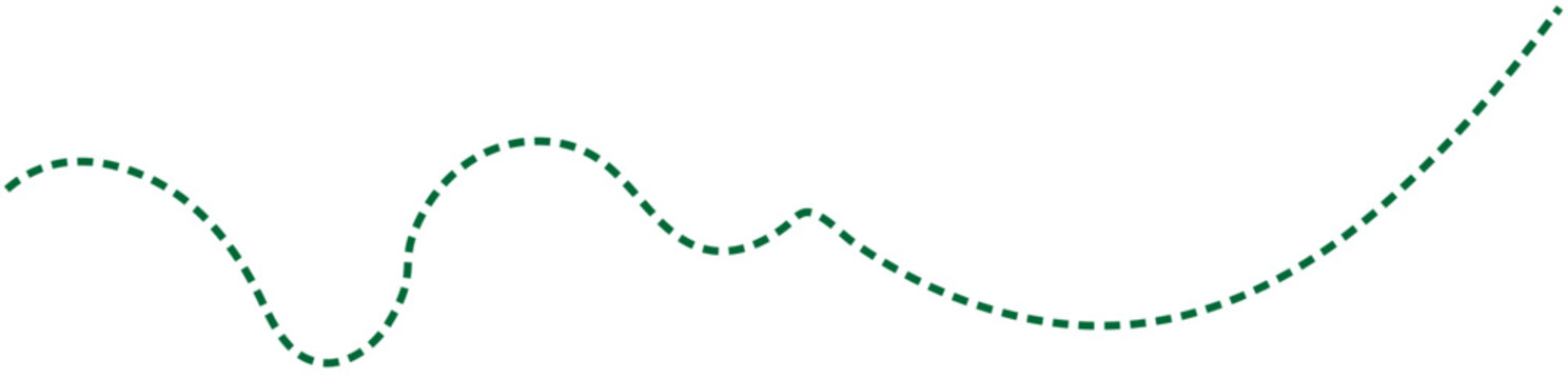 Green dotted wavy line graphic element design