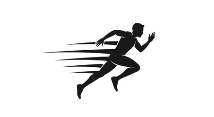 Obraz premium a man running fast silhouette.