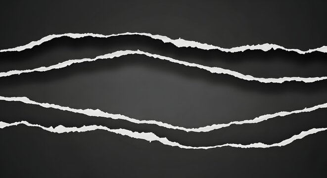 Torn paper edges on a dark background with ripped white lines