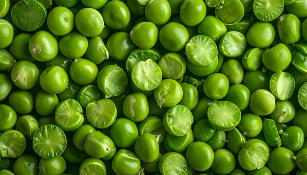 Fresh vibrant green tomatillos in a heap close-up studio shot showing texture and color