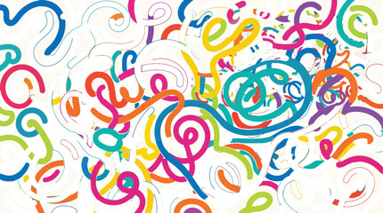 Seamless floral pattern featuring a bright rainbow swirl of abstract colorful circles and butterfly elements in a vibrant summer wallpaper style © Liton