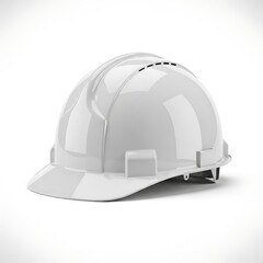 Fototapeta premium White hard hat on a plain white background
