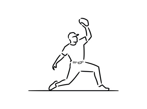 Baseball player in action throwing a ball  sports illustration