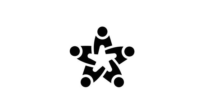 A group of people joining hands together.
