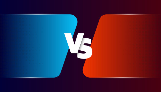 Versus Game cover. Banner sport vs. Competition vs Game Match. Team concept. Red or blue team. Vector illustration.