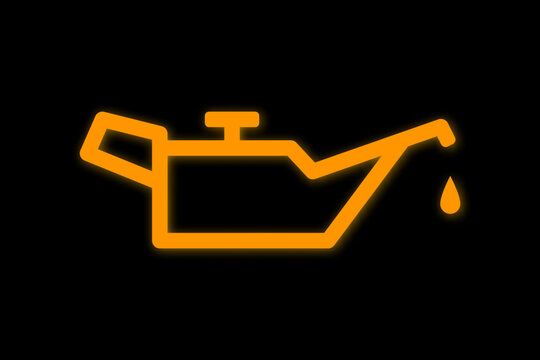 Oil Check in car engine. Oil check in motor. Warning light indicator. Logo for dashboard. Vector illustration.