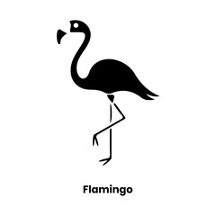Naklejka premium Flamingo standing on one leg vector icon illustration isolated on transparent background, Vector
