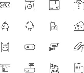 Fototapeta premium Set of retail icons with transparent background for commerce and finance design
