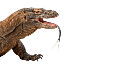 Large komodo dragon reptile for nature wildlife safari and predatory animal education research concepts isolated on transparent background © golos-png