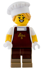 Naklejka premium Dortmund - Deutschland 6. Mai 2026 - Lego Minifigure Konditorin mit Mütze