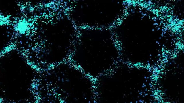 A digital graphic representing abstract molecular or biological structures rather than a photograph of a physical object.