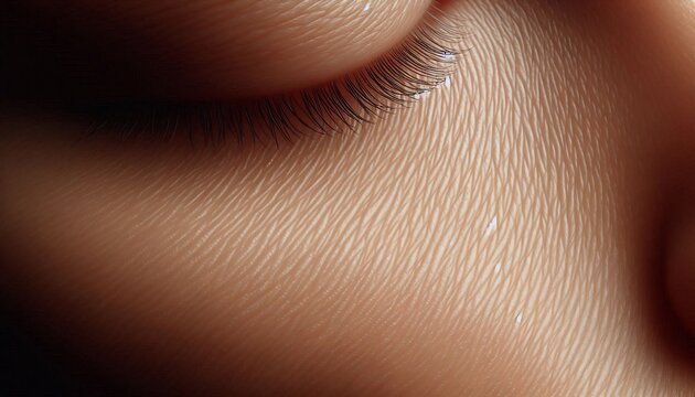 Extreme Close-up Macro Shot of Human Skin Texture and Pores.
